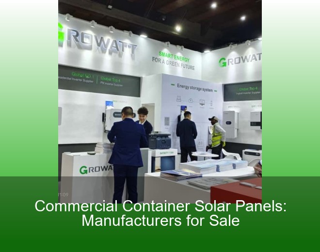 Commercial Container Solar Panels: Manufacturers for Sale